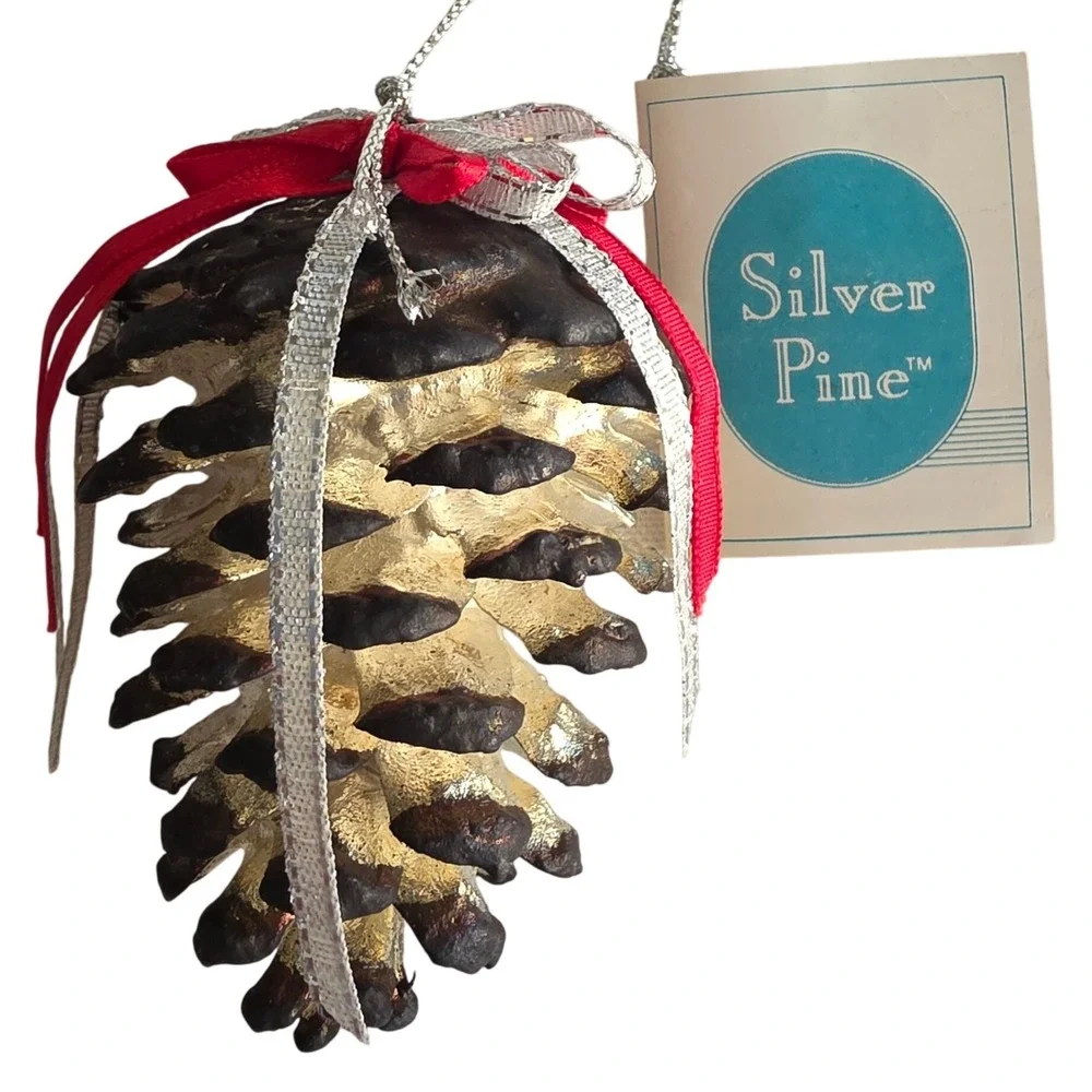 Prosperity Tree Farms Silver Pine Real Pine Cone Real Silver Finish Ornament